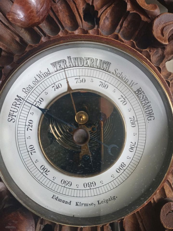 antikes Barometer Edmund Kirmes Leipzig in Oederan