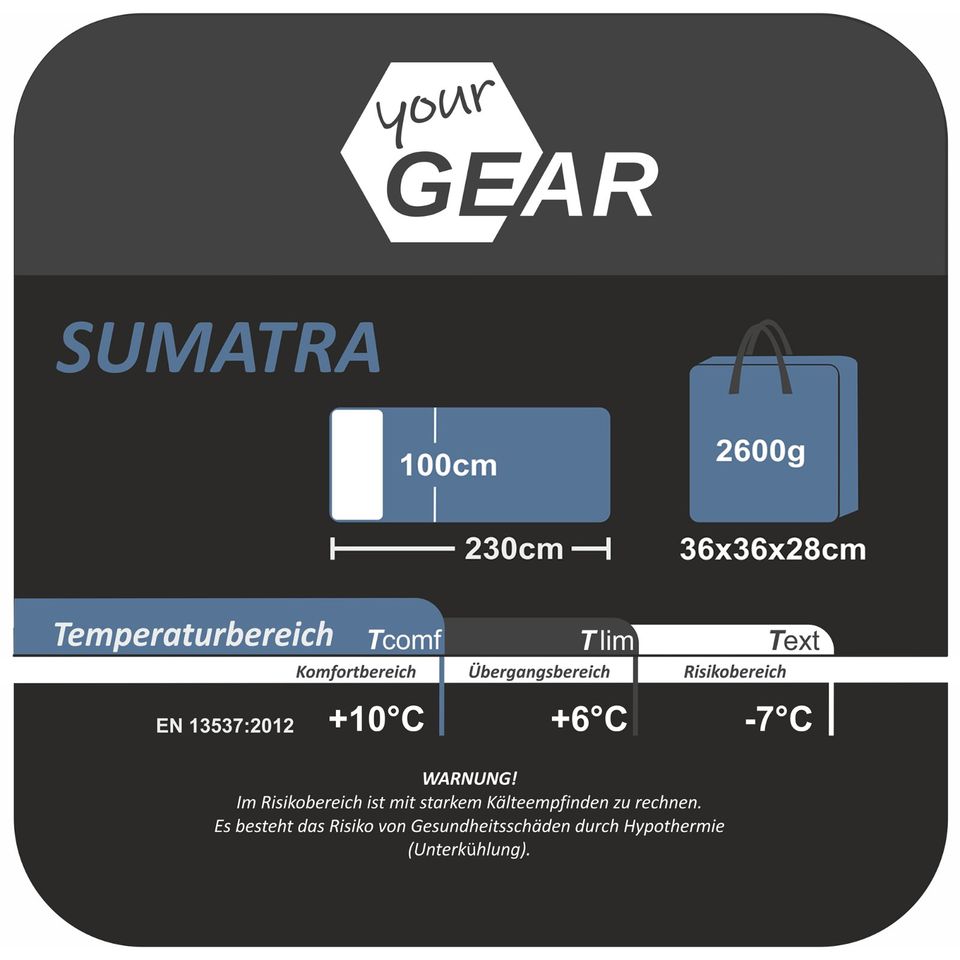 yourGEAR XXL Schlafsack Sumatra -7°C Deckenschlafsack in Bocholt