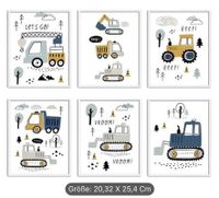 6 tolle Kinderzimmer Bilder Poster Bagger 20,3x25,4 cm NEU Nordrhein-Westfalen - Rhede Vorschau