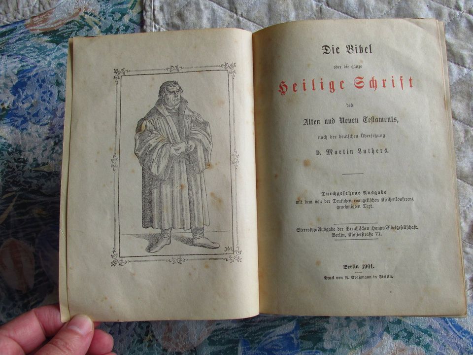 Die Bibel Heilige Schrift alte und neue Sakrament Berlin 1901 in Berlin