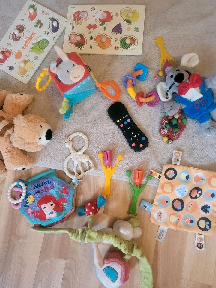 Tolle Baby motorik Spielzeuge Kuscheltiere Musikinstrumente in Hennigsdorf