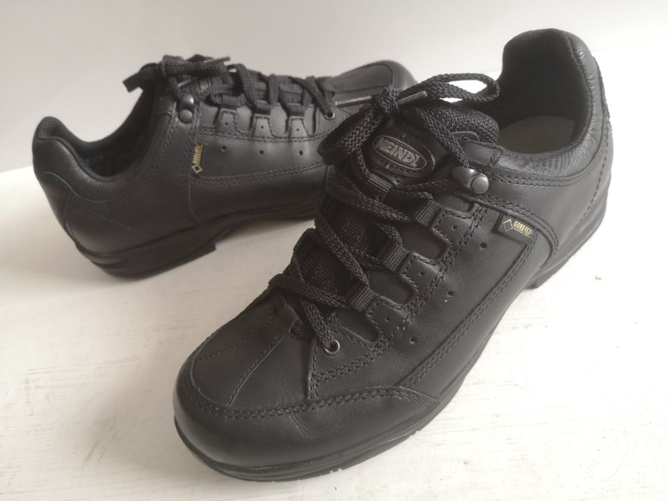 Damen Wander Schuhe MEINDL GTX Gr 39,5 UK 6 schwarz Leder in Duisburg