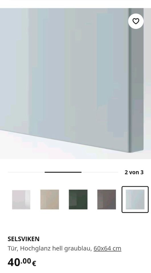 2x IKEA Bestå Tür SELSVIKEN • hell graublau • 60x64cm in Seebad Bansin