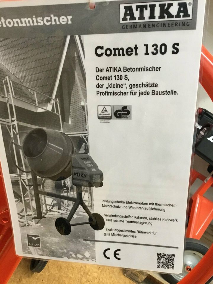 ATIKA Betonmischer Comet 130 S 230V Handhebel *MADE IN GERMANY* in Landsberg (Lech)