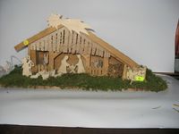 Weihnachtskrippe 02 aus Holz mit Beleuchtung und Figuren Rheinland-Pfalz - Merkelbach Vorschau