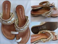 Sandalen BELLE WOMEN Weiss Gold Strass Gr. 37 Thüringen - Walldorf Vorschau