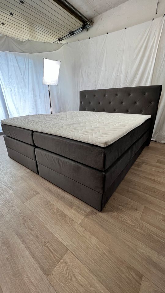 NEU! Boxspringbett 180x200 ! Bett Samt inkl Bettkasten ! Topper in Löhne