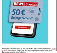 50€ Rewe Reisen Gutschein Code ab 500€ Reisepreis Bayern - Kelheim Vorschau