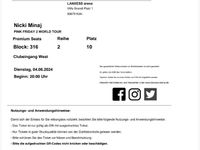 Nicki Minaj Konzertkarte 04.06.24 Köln Nordrhein-Westfalen - Hennef (Sieg) Vorschau
