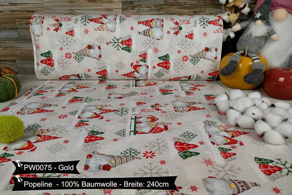 Weihnachtsstoffe Doppelbreit 240cm VERSANDFREI Popeline Baumwollstoff Weihnachten Stoffe Meterware ab 50cm Baumwolle Bastelstoffe Hochwertige Patchwork Basteln Dekostoffe Deko Stoff Kategorie 1 in Leipzig