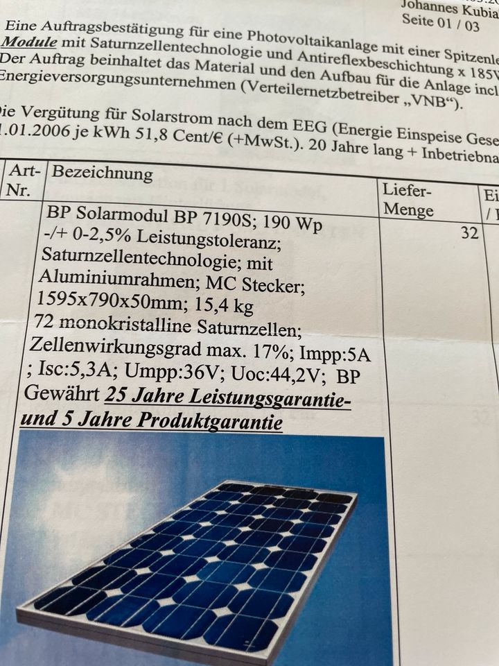 BP Solar Module in Blomberg