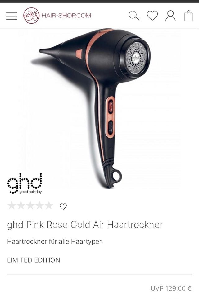 GHD Platinum+ Plus Glätteisen Styler Rose Gold Föhn Limited in Pulheim