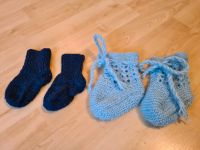 Gestrickte Schuhe / Socken Baby blau Baden-Württemberg - Hohberg Vorschau