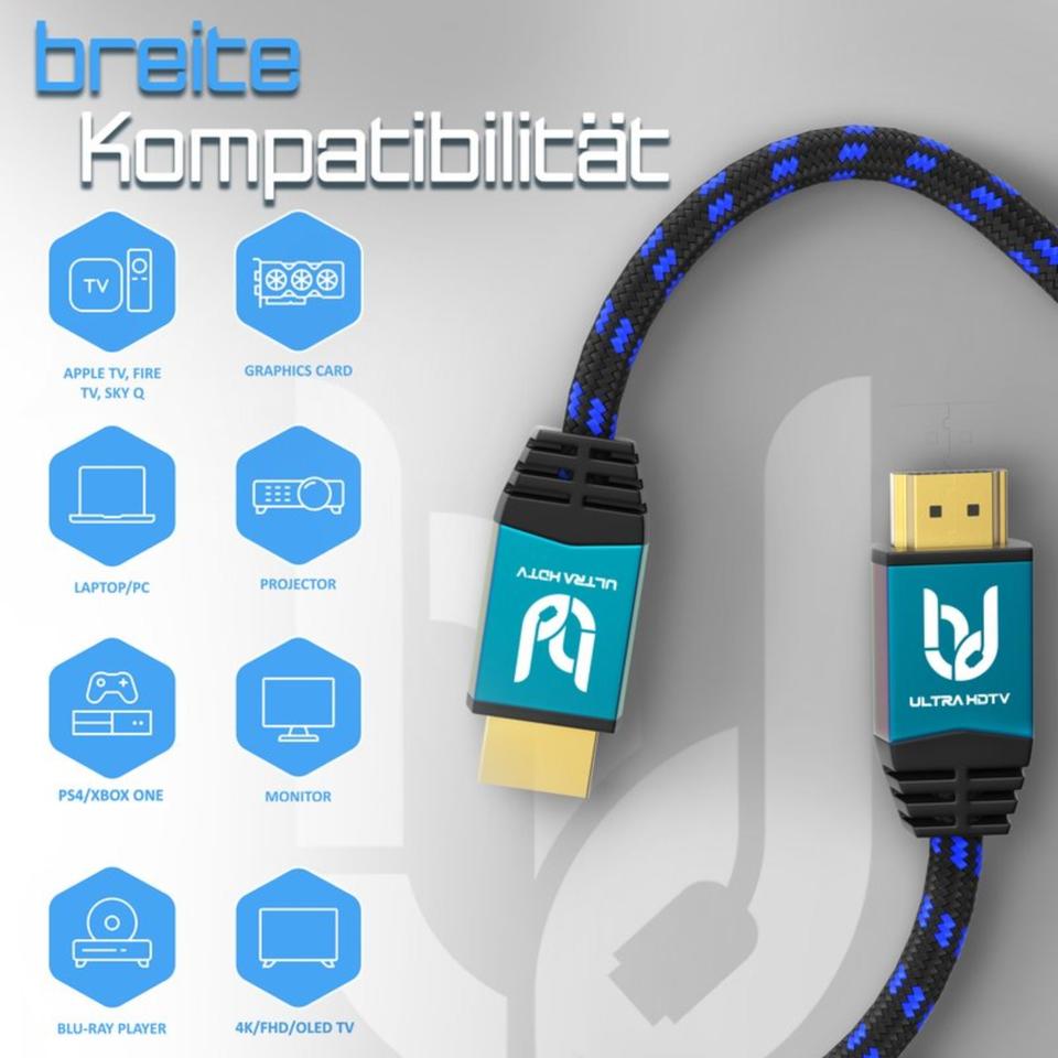ULTRA HDTV 4K HDMI-Kabel 5m inkl. Knickschutz I High Speed HDMI in Esslingen
