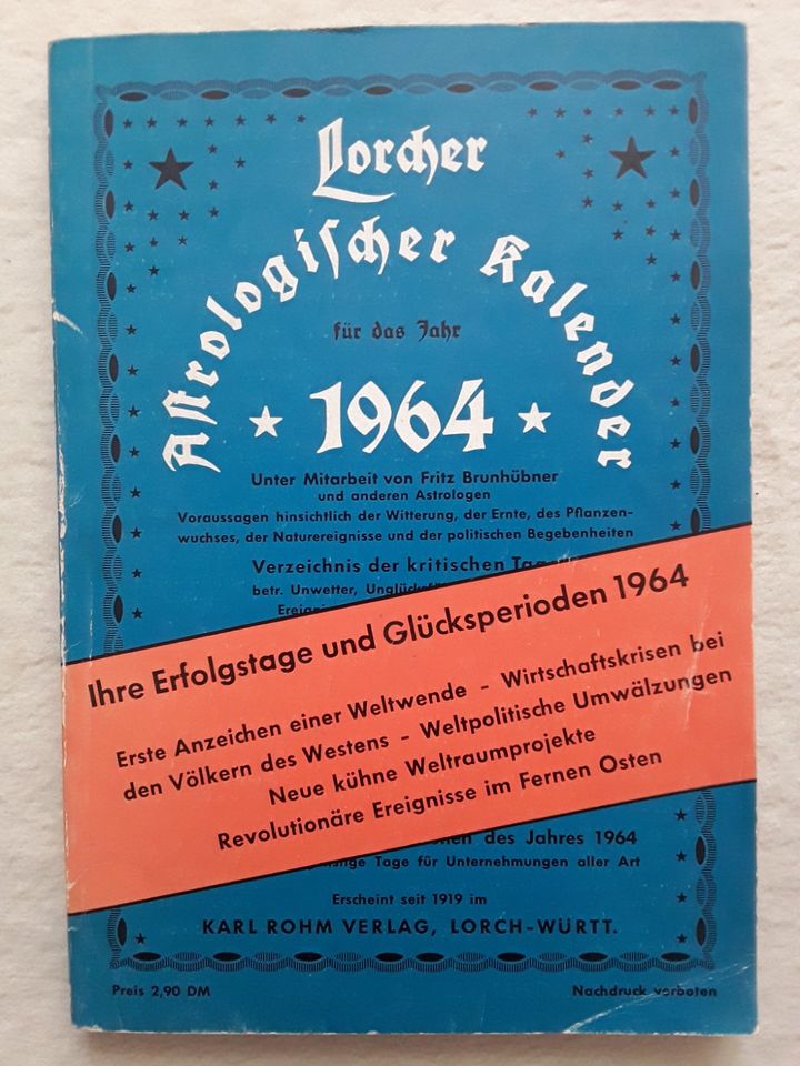 Geschenkidee: LORCHER Astrologischer Kalender 1964 in München