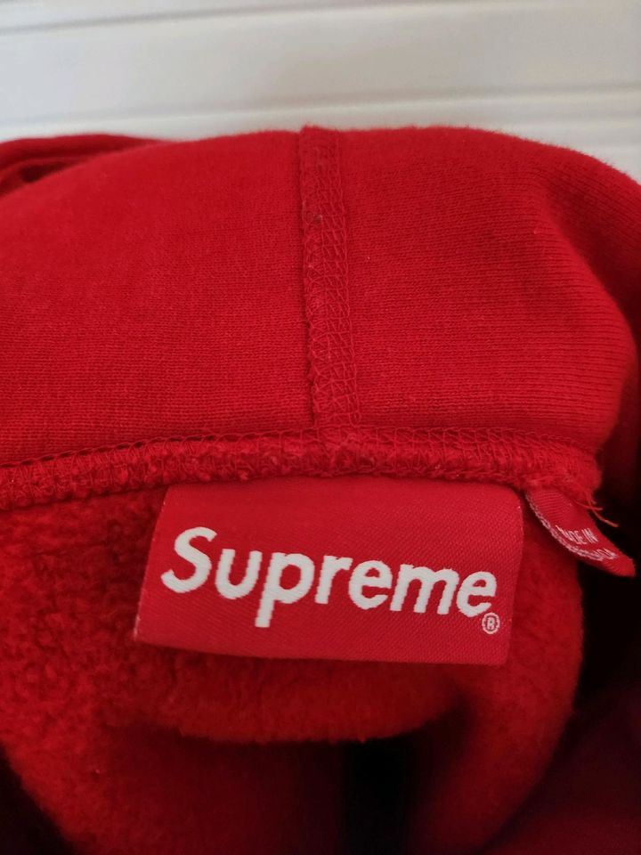 Supreme striped cuff hooded cheap sweatshirt