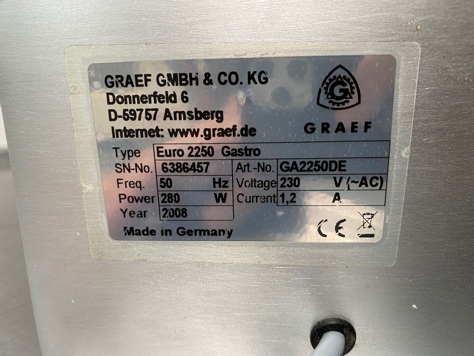 Graef Euro 2250 Brotschneidemaschine Tischgerät Bäckerei in Bielefeld