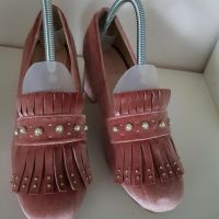 Schuhe Hochzeit in Tracht Dirndl Samt Altrosé Rosa Gr.37 Gr.38 Hessen - Riedstadt Vorschau