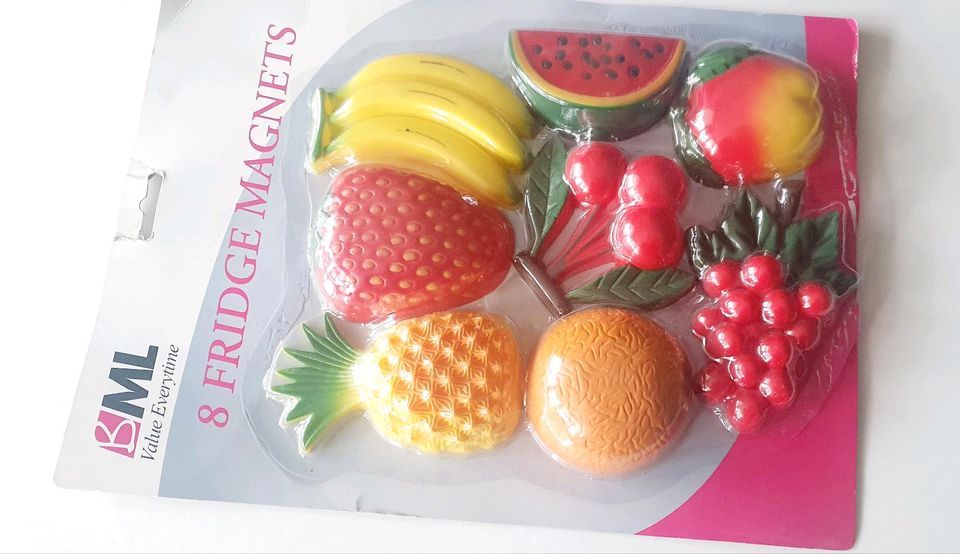*Neu* 8 Magneten Kühlschrank Frucht Obst Erdbeere Banane Kirsche in Hamburg