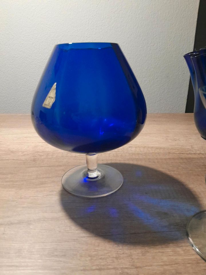 Verschiedenes blau Vase Glas Schale Duftlampe in Gengenbach