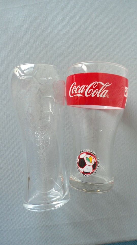 2 Coca Cola  Gläser UEFA EURO 2008 und WM Brasilien 2014  Neu in Holzwickede