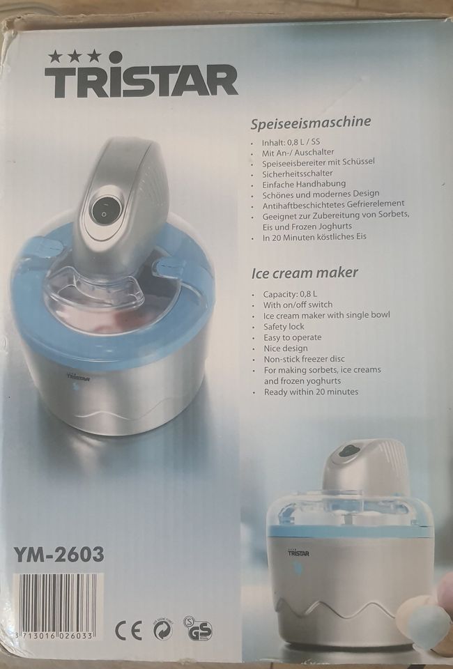 Tristar YM-2603 Speiseeismaschine Eismaschine 0,8 L NEU in  Nordrhein-Westfalen - Düren | eBay Kleinanzeigen ist jetzt Kleinanzeigen