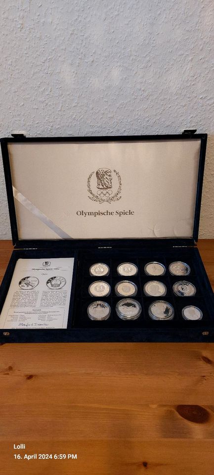 Silbermünzen olympische Spiele 1992 in Düsseldorf