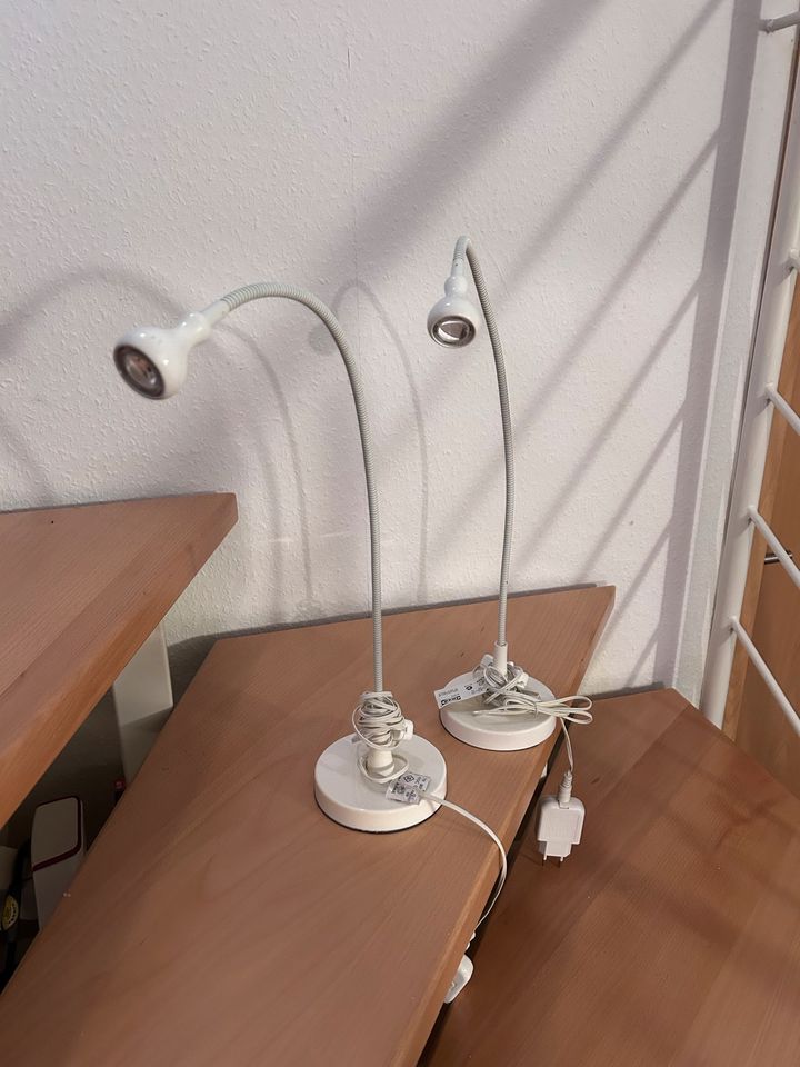 Ikea Jansjö 2 × Tischleuchte Schreibtischlampe weiß in Kassel