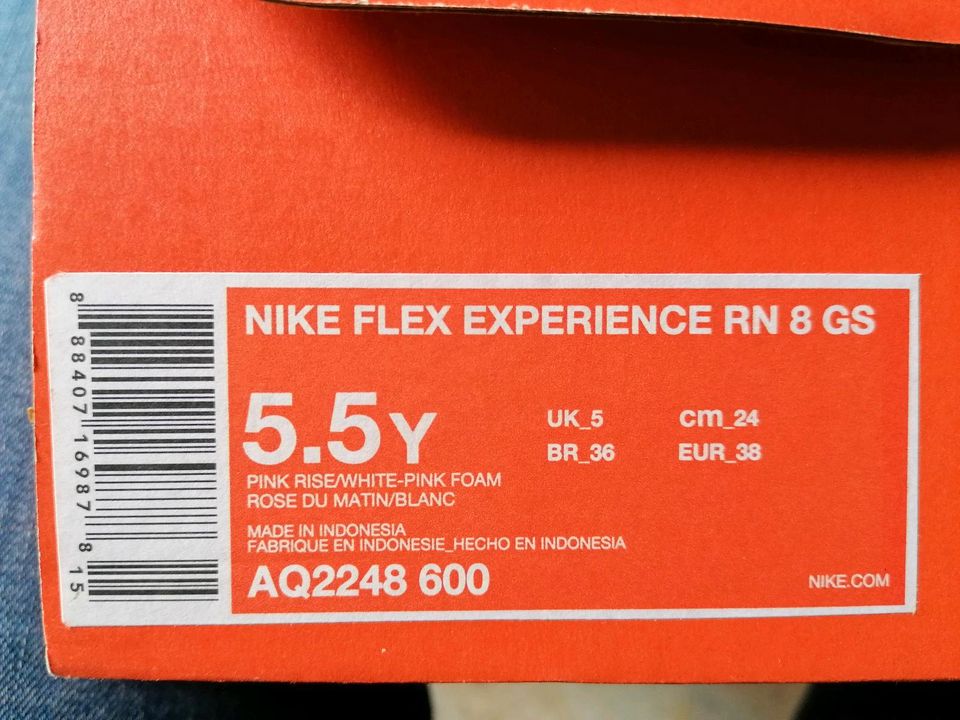 Damen Sportschuhe Nike Flex Experience RN 8 GS Gr. 5,5Y 38 neu in Loitsche-Heinrichsberg