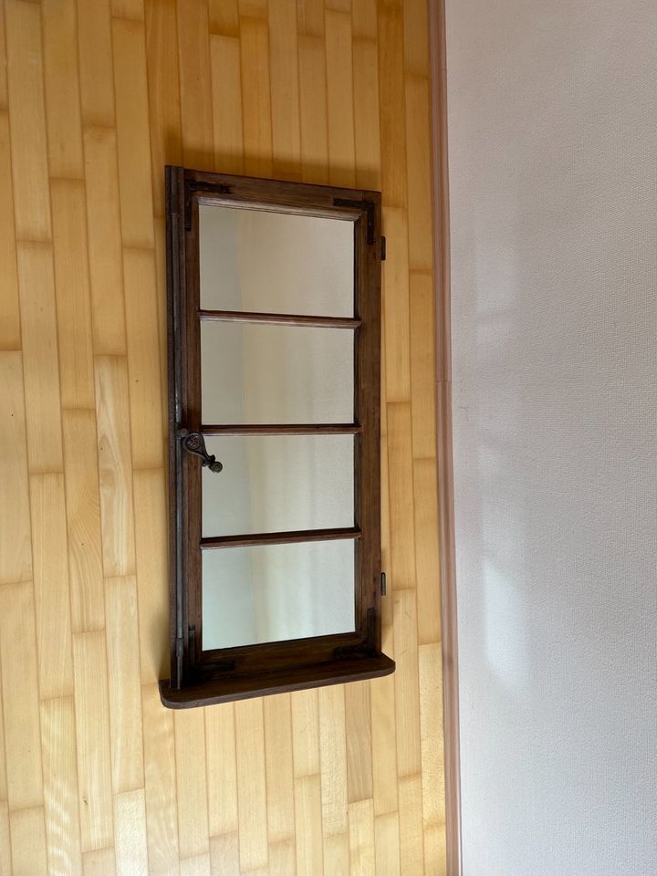 Vintage Fensterrahmen mit Spiegel (53 x 13 x 117cm, 10,1kg) in Bocholt