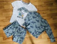 Homewear Dinos 2 Shirts 1 kurze Hose Schlafanzug Pyjama Set 122 Mitte - Tiergarten Vorschau