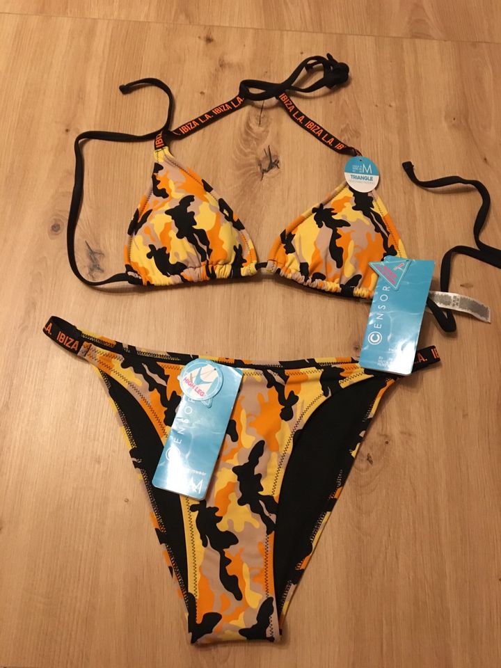 Orange-schwarzer Camouflage Bikini Gr. S/M-Neu in Suhl