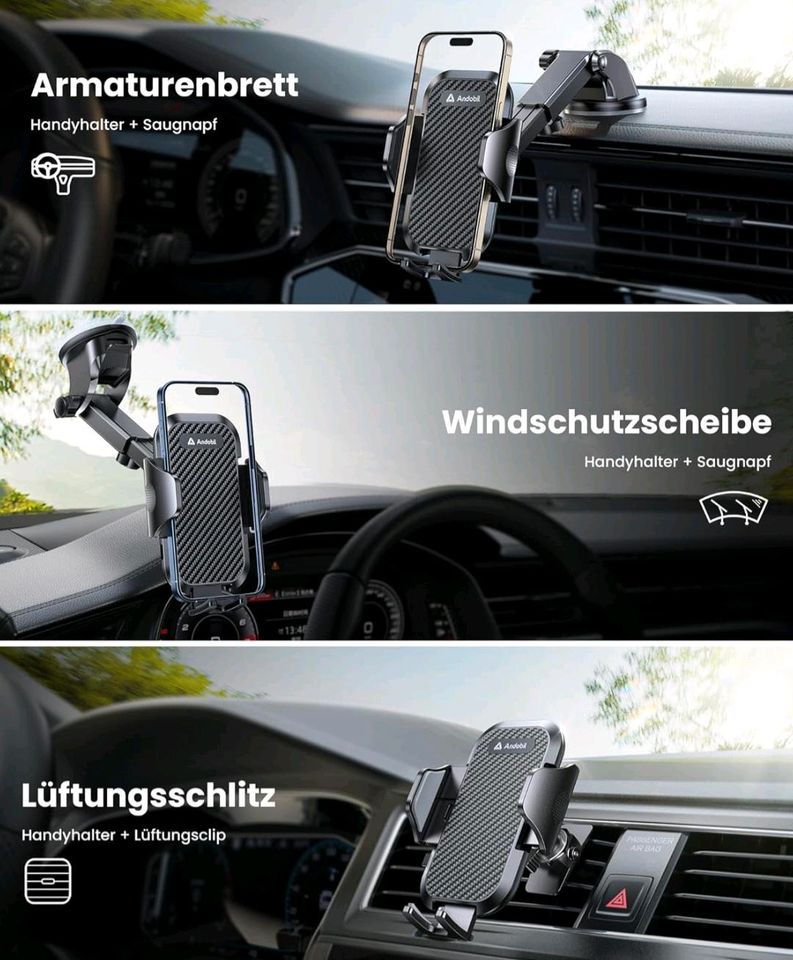 Andobil Handyhalterung Auto [ 2024 Neueste Saugnapf ] 3 in 1 Saug in Halberstadt