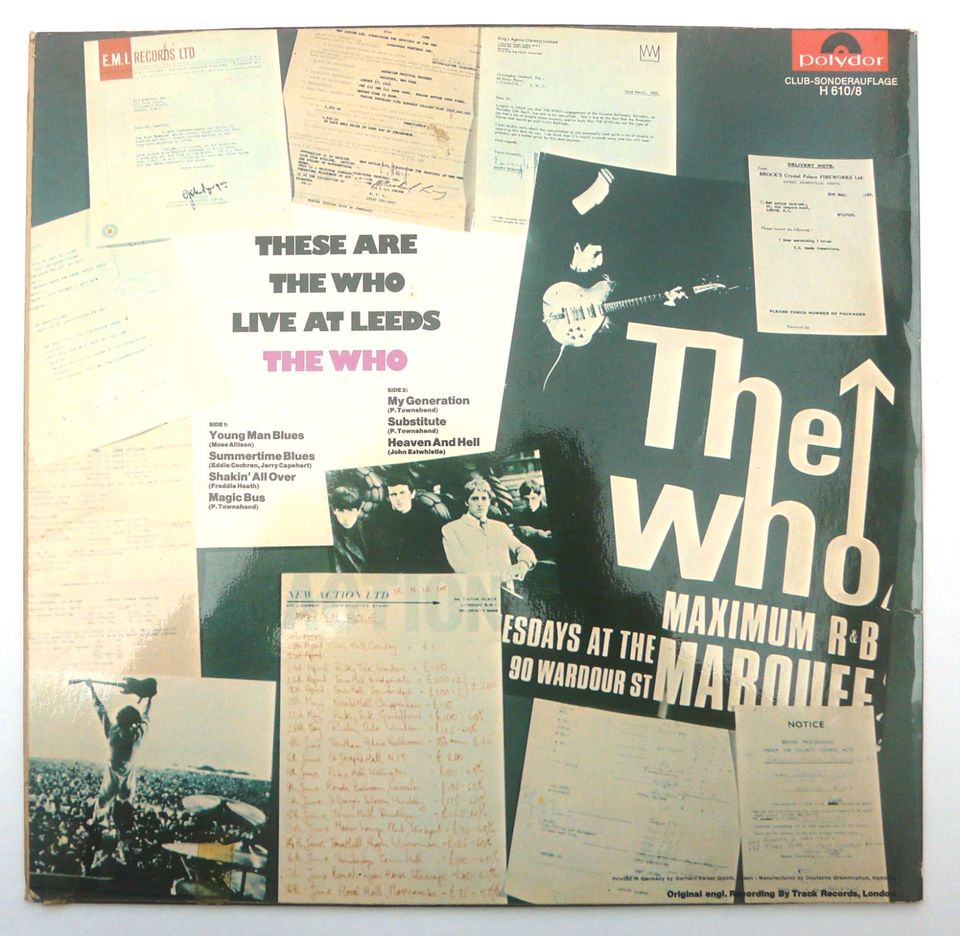 The Who - These Are The Who Live At Leeds  Vinyl LP 1970 Club in Waldbronn