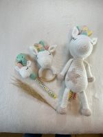 Amigurumi◆Einhorn◆Personalisierte Schnullerkette◆Rassel Nordrhein-Westfalen - Niederzier Vorschau