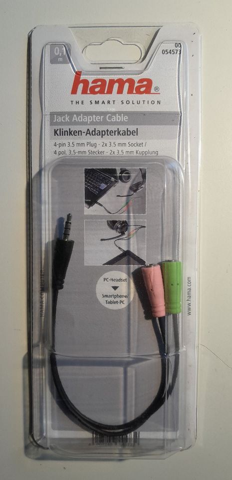 Hama Klinken Adapterkabel 3,5mm Klinke auf 3,5mm Klinke Neu OVP in Bremen