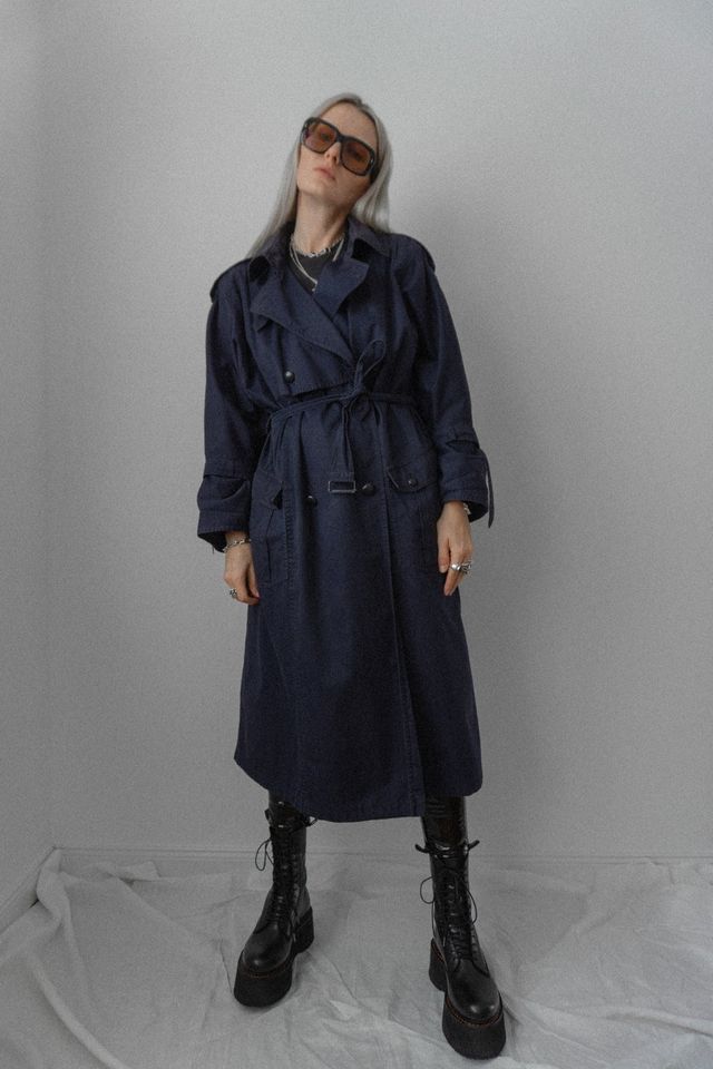 vintage Trenchcoat Jil Sander Blau Mantel Navy in Lüneburg