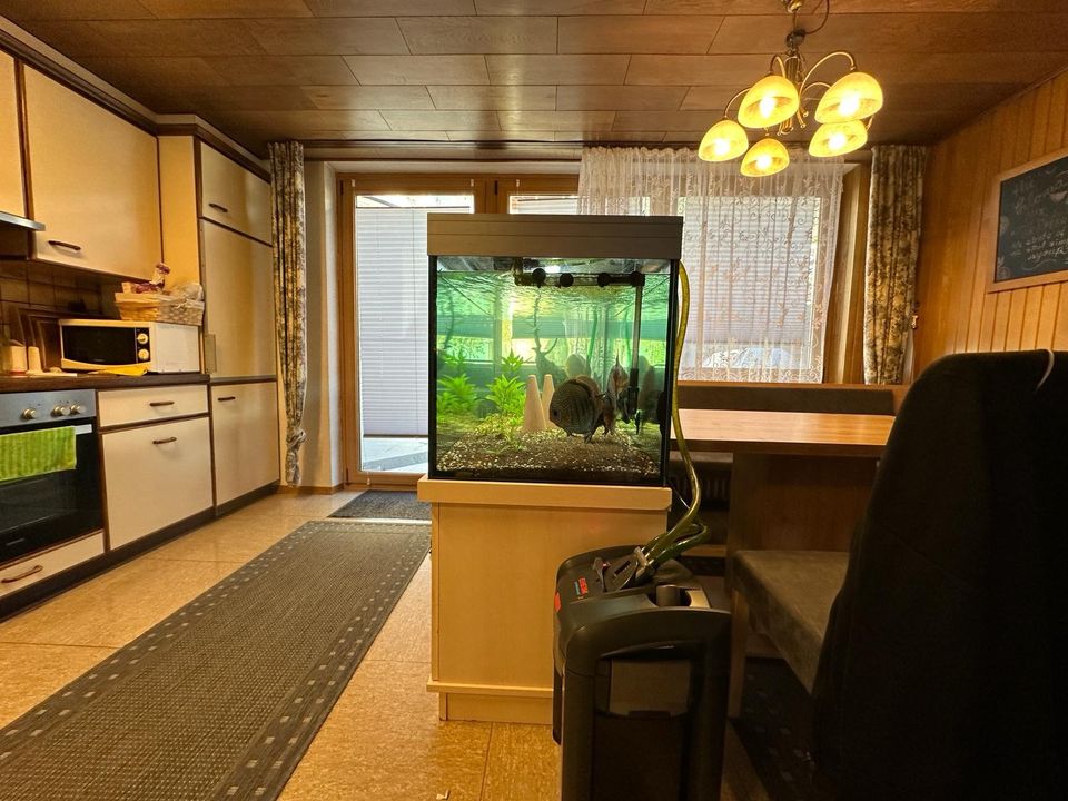 Aquarium mit Alu Abdeckung, Ausenfilter, Unterschrank in Sigmaringen