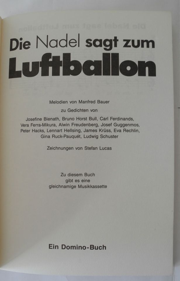 Die Nadel sagt zum Luftballon, Das ganz neue Liederbuch, in Neustadt an der Weinstraße