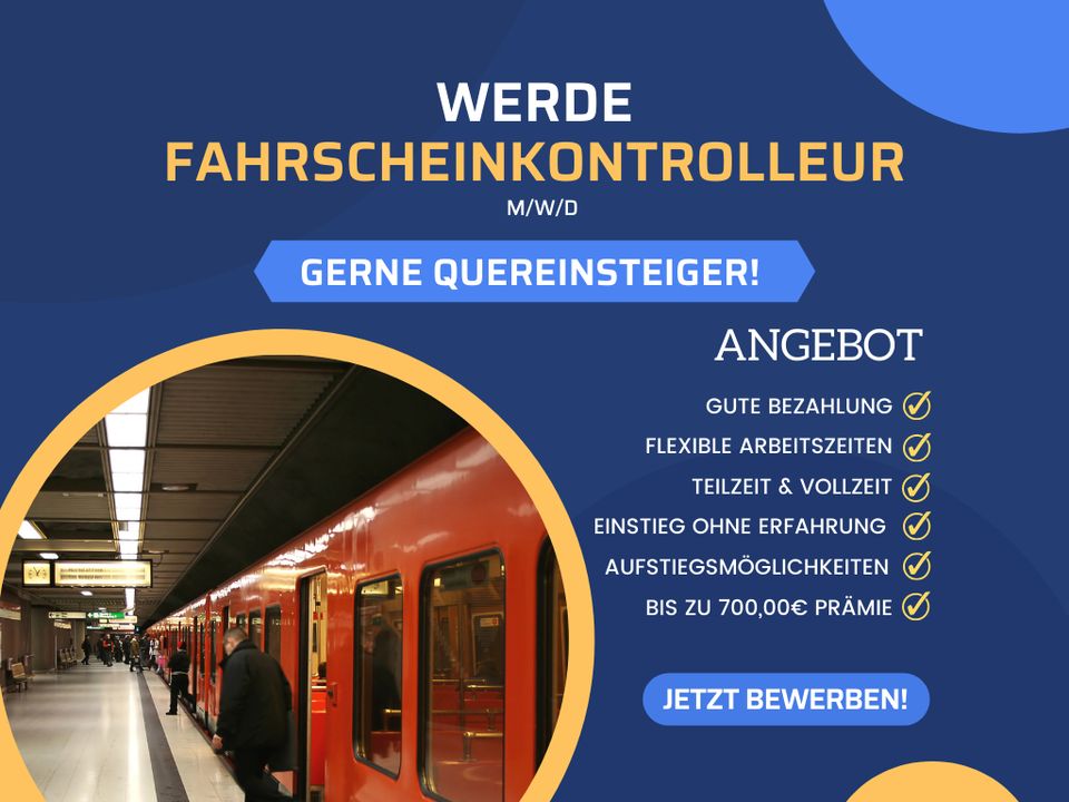 Fahrscheinkontrolleur (m/w/d) in 14057 Charlottenb. bis 2.777,28€ in Berlin