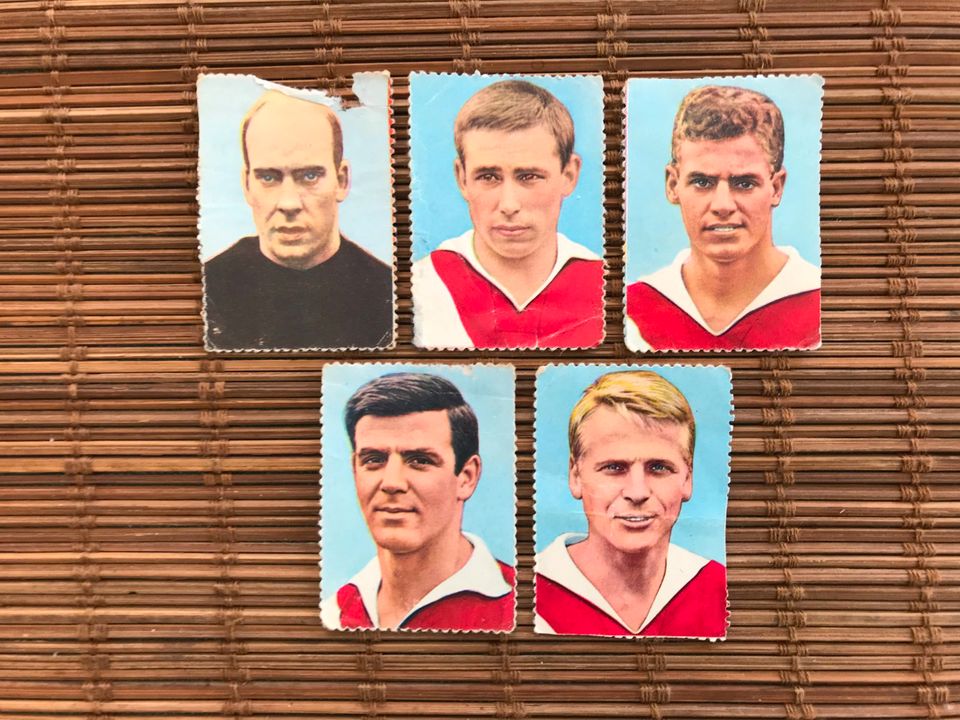 Fußball, 5 Sammelbildchen Sicker Saison1965/66 Spieler 1. FC Köln in OT Weiher