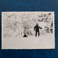 Antikes Foto Skifahren Winter Schnee Wald  /0276 Niedersachsen - Aurich Vorschau