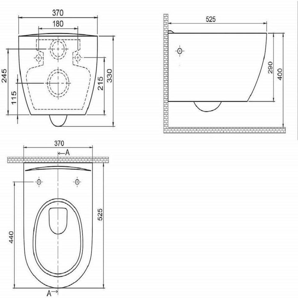 Wand-WC aus Keramik mit SoftClose und Befestigungsmaterial in Weiterstadt