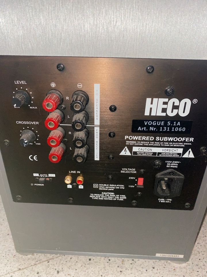 Heco Vogue soundsystem 5.1A hifi subwoofer Surround Lautsprecher in Lübeck