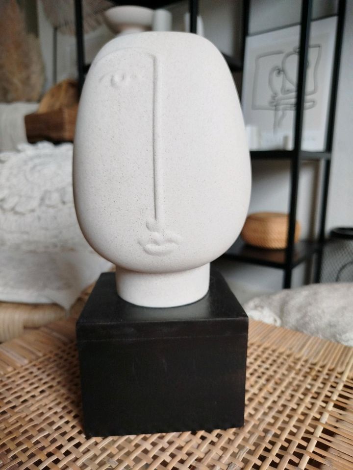 NP 24€ H&M Home Skulptur Gesicht Keramik Holz Deko Boho Skandi in Hamburg