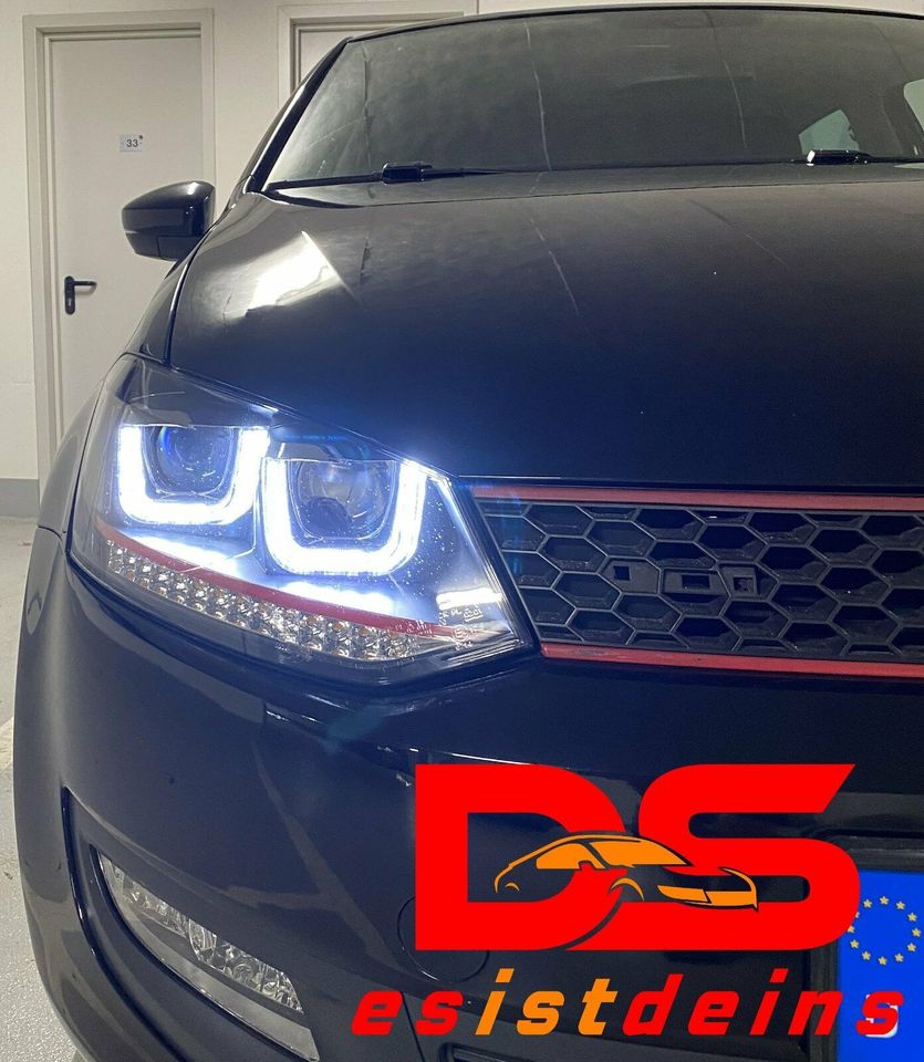 VW Polo 6R 6C Scheinwerfer Set rote Linie u. LED-Lauflichtblinker in Quickborn