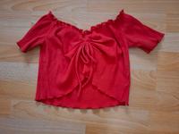 Schulterfreies hellrotes Crop Top mit Schleife Niedersachsen - Papenburg Vorschau