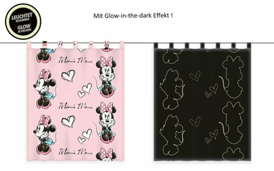 Gardine Vorhang Minnie Mouse Glow in the dark 140 x 160cm Neu in  Nordrhein-Westfalen - Emmerich am Rhein | eBay Kleinanzeigen ist jetzt  Kleinanzeigen