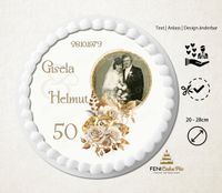 Tortenaufleger Hochzeit Hochzeitstag goldene Hochzeit mit FOTO Bayern - Pähl Vorschau