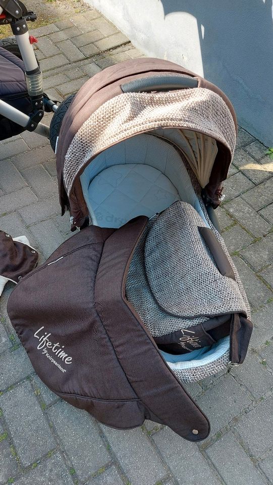 Kinderwagen mit Sportwagenaufsatz und Babyschale mit Isofixstatio in Merzdorf